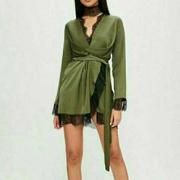 khaki lace dress